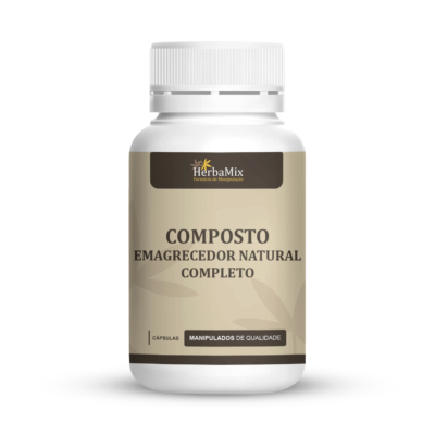 Pote cápsulas de composto emagrecedor natural completo