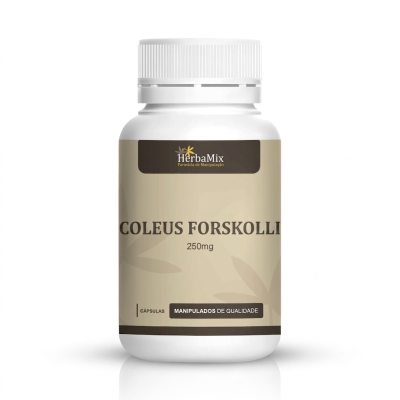 imagem ilustrativa de um pote de cápsulas de coleus forskolli 250mg