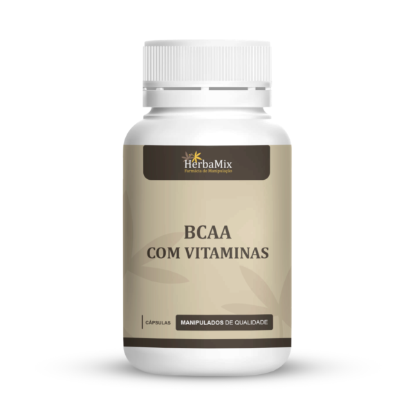 Pote cápsulas de BCAA com Vitaminas